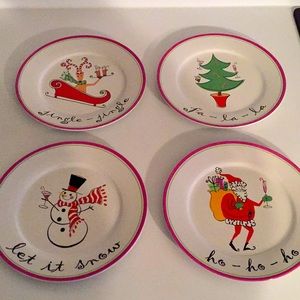 Adorable whimsical Christmas themed salad plates